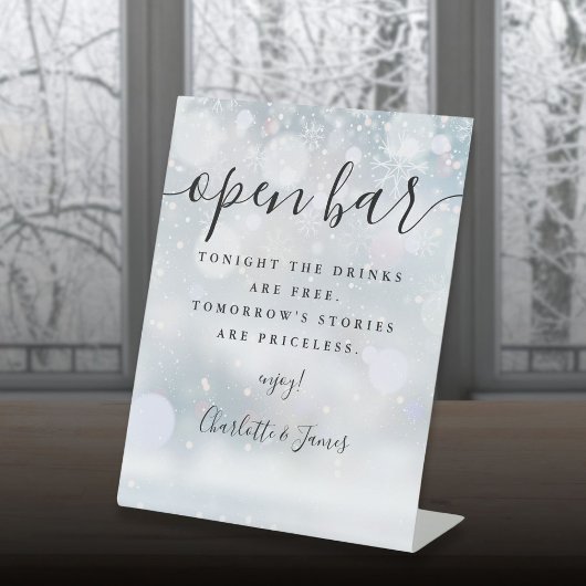 オープンバー ウィンター ブラック シグネチャースクリプト 台座サイン