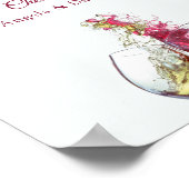 オープンバー エレガントな赤と白のワインダンス ウェディング ポスター (角)