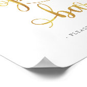 「オープンバー」金ゴールドドリンク結婚ズのサイン ポスター (角)