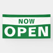 オープンビジネスグリーンホワイト大きな屋外看板 横断幕 (横)