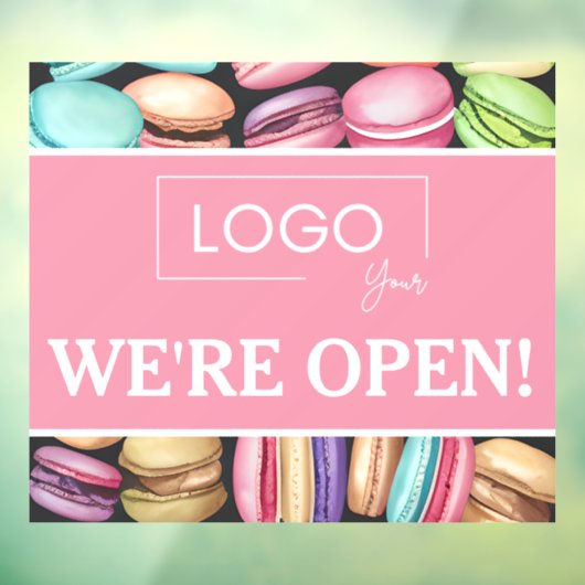 オープンビジネス|マカロン フレンチパティスリー ピンク ウィンドウサイン (シート3)
