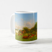 オープンフィールドの白い鹿自然野生動物 コーヒーマグカップ (正面左)