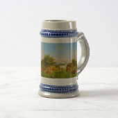 オープンフィールドの白い鹿自然野生動物 ビールジョッキ (正面右)