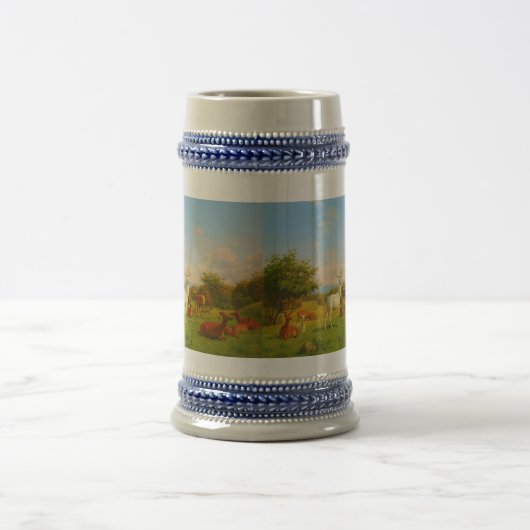 オープンフィールドの白い鹿自然野生動物 ビールジョッキ (中央)