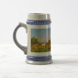 オープンフィールドの白い鹿自然野生動物 ビールジョッキ