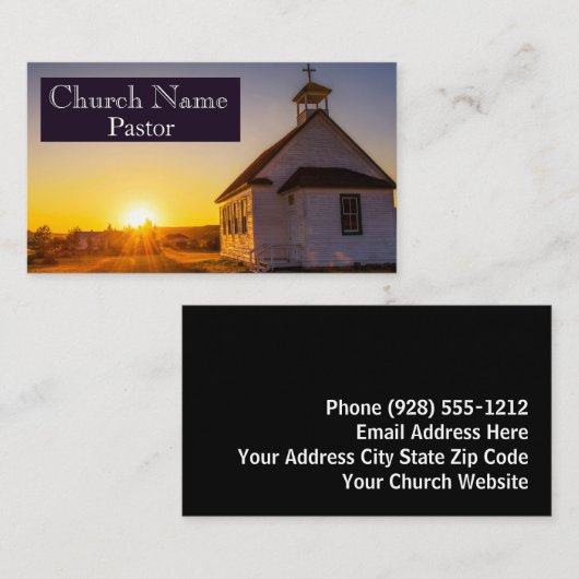オープンフィールド素朴サンライズチャーチパスター 名刺 (正面/裏面)