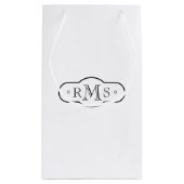 オープンフェイスフォントのモノグラム企業スタイル スモールペーパーバッグ (裏面)