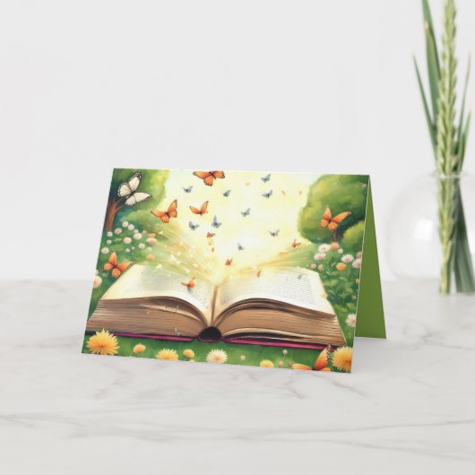 オープンブックから爆発する蝶 カード (正面)