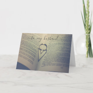 オープンブックの誕生日または記念日の結婚指輪 カード