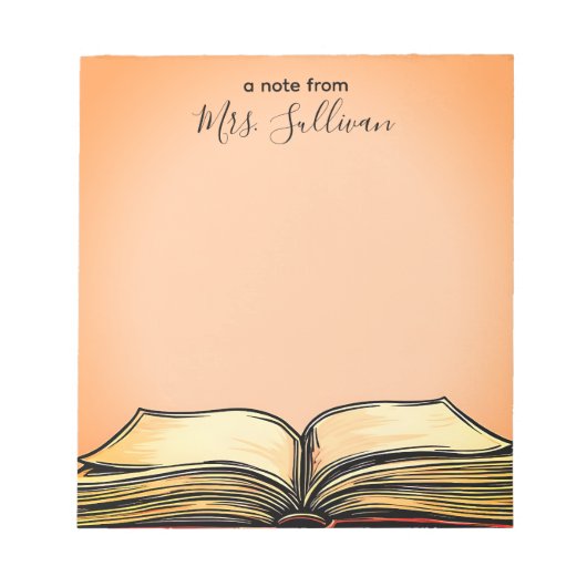 オープンブックイラストレーション先生ギフト ノートパッド (正面)