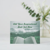 オープンブックカスタマイズ文字グリーンツリー ポストカード (スタンド正面)