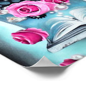 オープンブックパール&バラ ポスター (角)