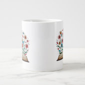 オープンブックフラワーセラミック ジャンボコーヒーマグカップ (正面)