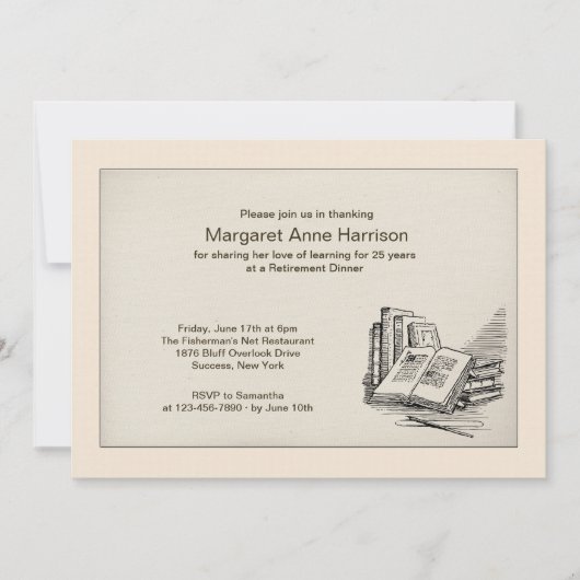 オープンブックリタイアメントディナー招待状 招待状 (正面)