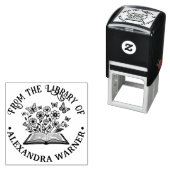 オープンブック ワイルドフラワー、蝶のライブラリー 名前 セルフインキングスタンプ (インサイチュ)