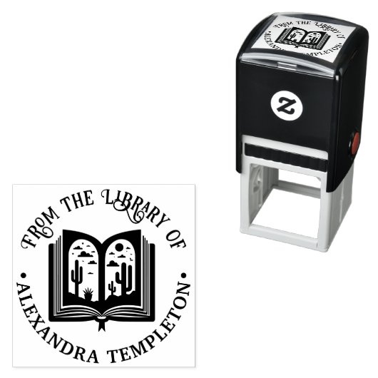 オープンブック 砂漠の風景 ページ ライブラリー 書名 セルフインキングスタンプ (インサイチュ)