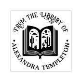 オープンブック 砂漠の風景 ページ ライブラリー 書名 セルフインキングスタンプ (デザイン)