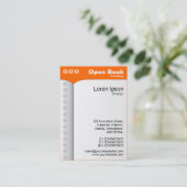 オープンブック(縦) – オレンジ色FF6600 名刺 (スタンド正面)