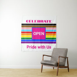 オープンプライドアリレインボープログレスLGBT LGBTQ タペストリー