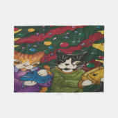 オープンプレゼント猫 フリースブランケット (正面(横))