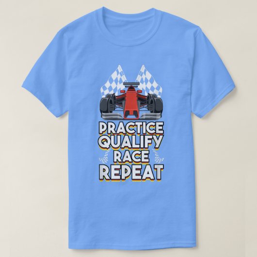 オープンホイールフォーミュラのレーシングカーの練習Racを修飾 Tシャツ (デザイン正面)