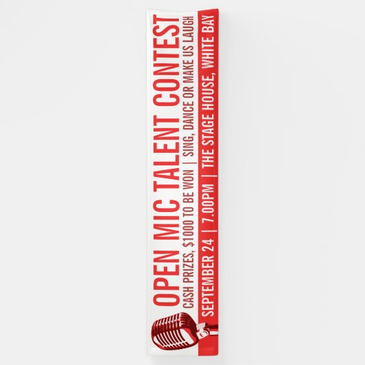オープンマイクタレントコンテストレッド 横断幕 (縦)