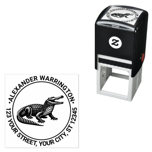 オープンマウスCrocodile名差出人住所R セルフインキングスタンプ (インサイチュ)