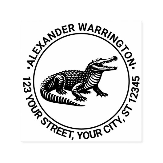 オープンマウスCrocodile名差出人住所R セルフインキングスタンプ (デザイン)