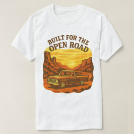 オープンロードを駆けるレトロトラックアート Tシャツ