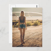 オープンロード – 小さなショートショートパンツbabeフォトポストカード ポストカード (正面/裏面)