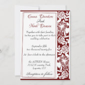 オープンワークエレガントマルーン結婚式招待状カード 招待状 (正面)