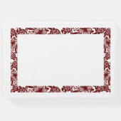 オープンワークエレガントマルーン・ブルガン結婚ディ ゲストブック (裏面)