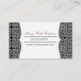 オープン終わりのクラシックな花のダマスク織パターンモチーフ 名刺