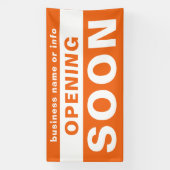 オープン近日営業オレンジホワイトアウトドアバナー 横断幕 (縦)