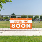 オープン近日営業オレンジホワイトアウトドアバナー 横断幕 (インサイチュ)