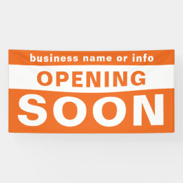 オープン近日営業オレンジホワイトアウトドアバナー 横断幕