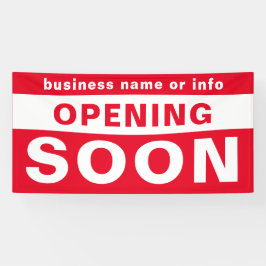 オープン近日営業赤い白の屋外バナー 横断幕