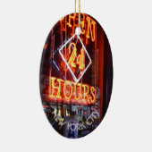 オープン24時間ネオンダイナーサインNYC写真 セラミックオーナメント (右)