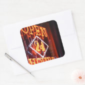 オープン24時間ネオンディーナーサインニューヨークシティNYC スクエアシール (封筒)