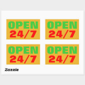 オープン24/7 長方形シール (シート)