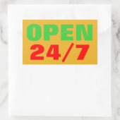オープン24/7 長方形シール (バッグ)