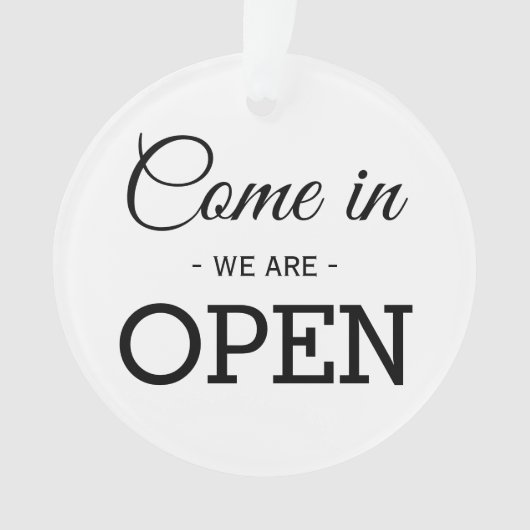 オープン/クローズ白黒の両面ストア事業 オーナメント (正面)