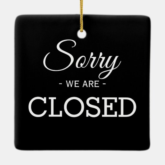 オープン/クローズ白黒の両面ストア事業 セラミックオーナメント (裏面)