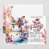 オープン・ハウス・バニーのワンダーランド・ベイビーシャワー 招待状 (正面/裏面)