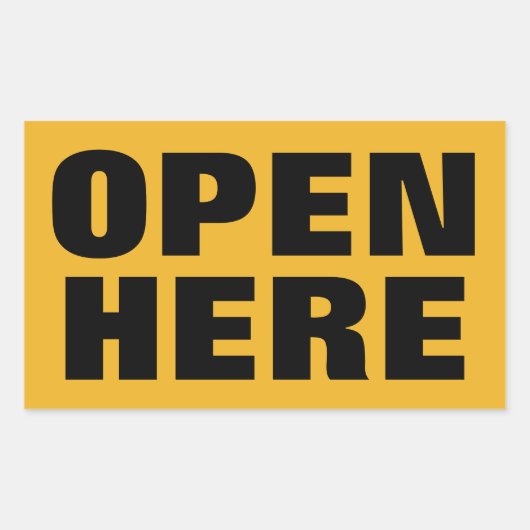 オープン 長方形シール (正面)