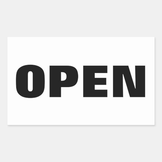 オープン 長方形シール (正面)