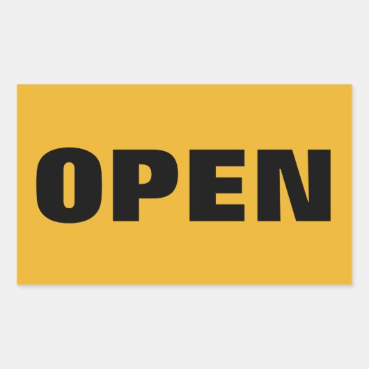 オープン 長方形シール (正面)