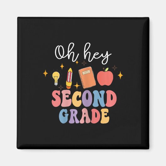 オーヘイ2年生2年生おもしろい新学期 マグネット (正面)