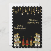 オーベアークリスマスはこちらきらめく金ゴールド松の木 シーズンカード (正面)