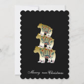 オーベアークリスマスはこちらきらめく金ゴールド松の木 シーズンカード (裏面)